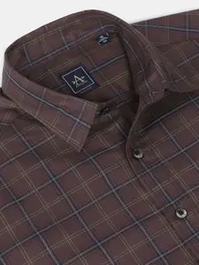 Arrow Sport Men Brown Slim Fit Checked Cotton Casual Shirt