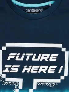 Pantaloons Junior Boys Blue Printed Sweatshirt