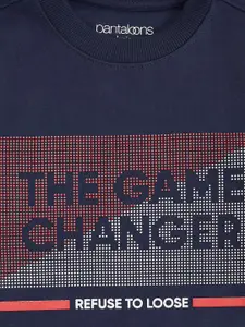 Pantaloons Junior Boys Navy Blue Printed Sweatshirt