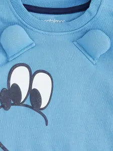 Pantaloons Baby Boys Blue Printed Sweatshirt