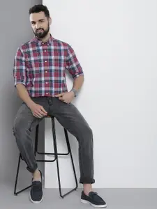 Nautica Men Slim Fit Tartan Checks Opaque Stretchable Casual Shirt