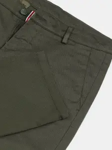 Arrow Sport Men Green Skinny Fit Low-Rise Trousers