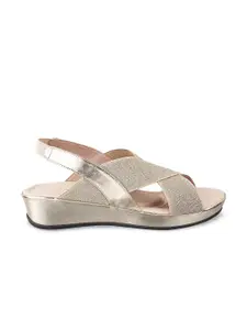 Catwalk Women Gold-Toned Party Wedge Heels