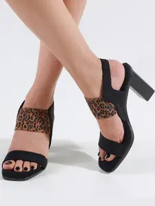 Catwalk Printed Suede Block Heels