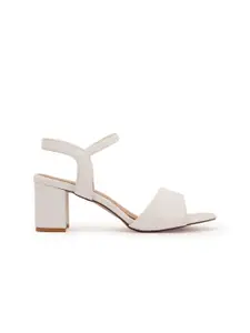Style Shoes Women White Block Heels