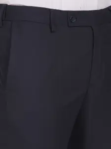 Arrow Men Navy Blue Regular Fit Autoflex Formal Trousers