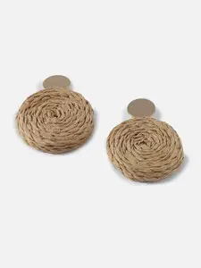 SOHI Women Brown Contemporary Studs Earrings