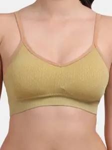Amour Secret Women Olive Green & White Solid Bra