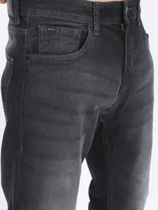 KETCH Men Charcoal Tapered Fit Heavy Fade Stretchable Jeans