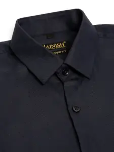JAINISH Men Navy Blue Classic Formal Shirt
