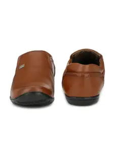 Sir Corbett Men Tan Solid Formal Slip-On Shoes
