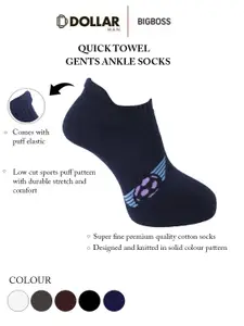 Dollar Socks Men Pack Of 5 Patterned Cotton Ankle-Length Socks