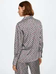 MANGO Women White Printed Casual Shirt