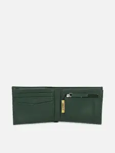 FOREVER 21 Men Green & Grey Geometric Printed PU Two Fold Wallet