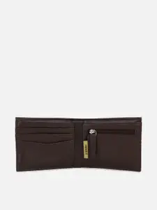FOREVER 21 Men Brown & Off White Geometric Printed PU Two Fold Wallet