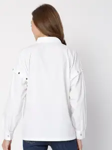 Vero Moda Women White Cotton Casual Shirt
