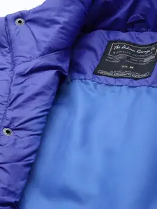 The Indian Garage Co Men Blue Solid Padded Jacket
