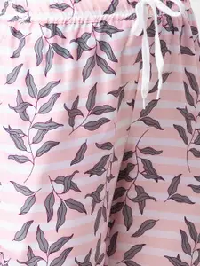 FashionRack Women Pack of 2Purple And PinkPrinted Cotton Lounge Pants