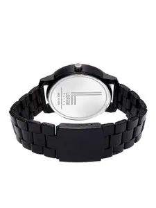 LOREM Men White Dial & Black Straps Analogue Watch