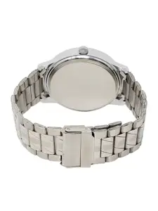 LOREM Men Blue Dial & Silver Toned Stainless Steel Bracelet Style Straps Analogue Watch LR102