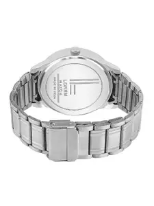 LOREM Men White Dial & Silver Toned Stainless Steel Straps Analogue Watch-LR101-White