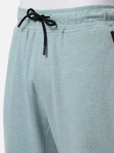 Campus Sutra Men Turquoise Blue Regular Fit Solid Track Pants
