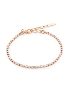 Zaveri Pearls Women pack of 3 Gold-Toned & White Pearls Gold-Plated Wraparound Bracelet