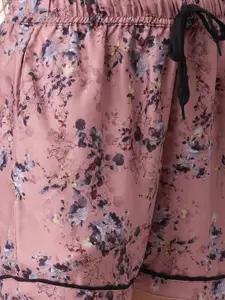 FashionRack Women Grey & Brown Pack Of 2 Printed Lounge Shorts