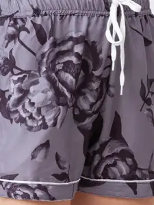 FashionRack Women Pack of 2 Brown & Purple Printed Lounge Shorts