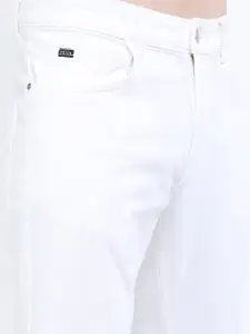 KETCH Men White Straight Fit Clean look Stretchable Jeans