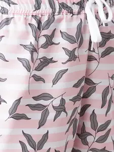 FashionRack Women Pack Of 2 Pink & Black Printed Lounge Shorts