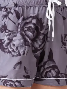 FashionRack Women Pack of 2 Pink & Grey Printed Cotton Lounge Shorts