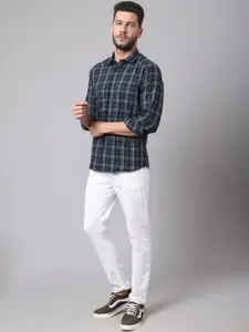 Cantabil Men Green Tartan Checks Checked Casual Shirt