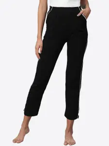 NOT YET By Us Women Pack Of 3  Black Blue & Charcoal Pure Cotton Lounge Pants