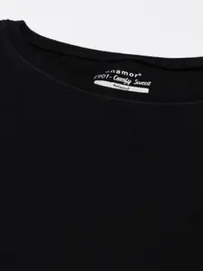 Enamor Women Black Cotton Sweatshirt