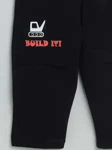 Nottie Planet Boys Coral & Black Printed Cotton T-shirt with Pyjamas