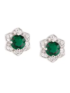 AMI Green Floral Studs Earrings
