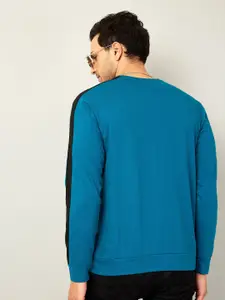 AUSK Men Teal Striped T-shirt