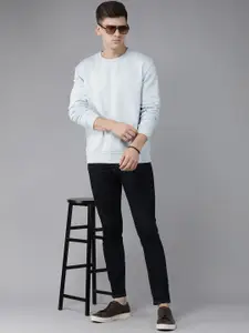 French Connection Men Blue Solid Sweatshirt