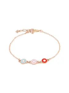 Zaveri Pearls Pack Of 7 Women Gold-Toned & Blue Enamelled Gold-Plated Wraparound Bracelet