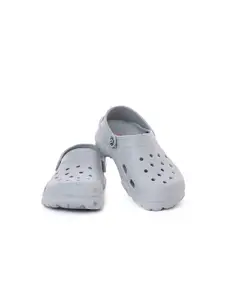 Khadims Men Grey Solid Clogs Sandals