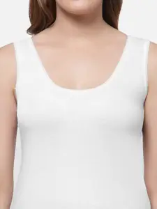 Floret Women Pack Of 3 White Solid Cotton Camisoles