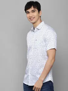 Allen Solly Men White Slim Fit Floral Printed Cotton Casual Shirt