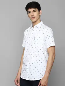 Allen Solly Men White Slim Fit Printed Casual Shirt