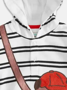 Pantaloons Baby Boys White Striped Sweatshirt