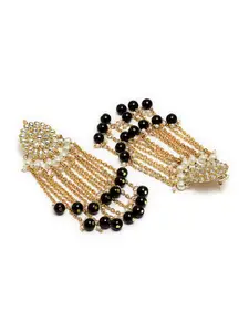 KARATCART Black Floral Drop Earrings