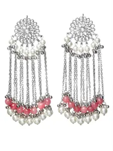 KARATCART Peach-Coloured Classic Drop Earrings