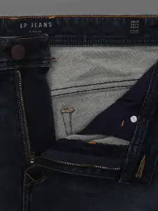 Louis Philippe Jeans Men Navy Blue Slim Fit Light Fade Jeans