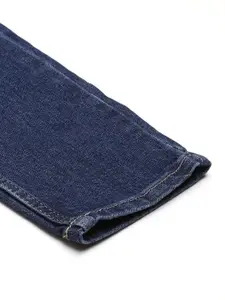 SPYKAR Men Dark Blue Slim Fit Mid-Rise Tapered Leg Light Fade Stretchable Jeans