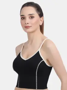 Amour Secret Women Black & White Slip On Dry Fit Padded Sports Bra